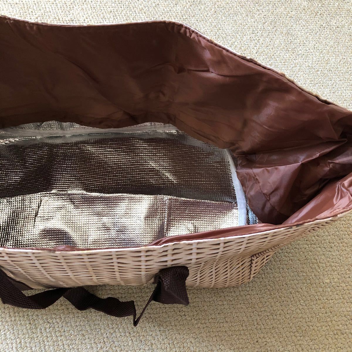 カゴバッグ　エコバッグ レジかご 折りたたみタイプ 保冷はっ水素材使用 L ビッグサイズカゴ柄　 かごバッグ