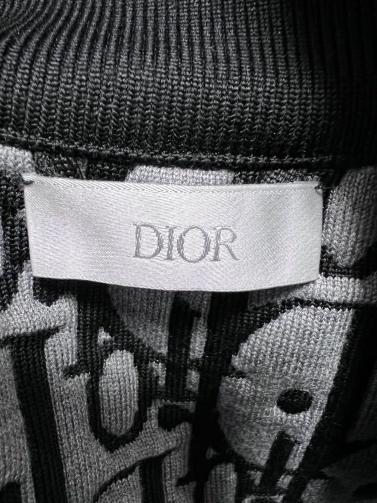 DIOR 】ディオール ジップパーカー フードなし 黒 メンズ 総柄 Oblique