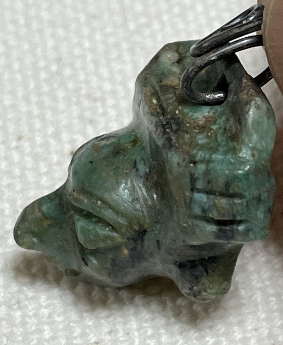 [ free shipping ] rare natural stone Jade JADEmayaMAYA pendant top * Mexico maya. trace * jade .....* Power Stone amulet 