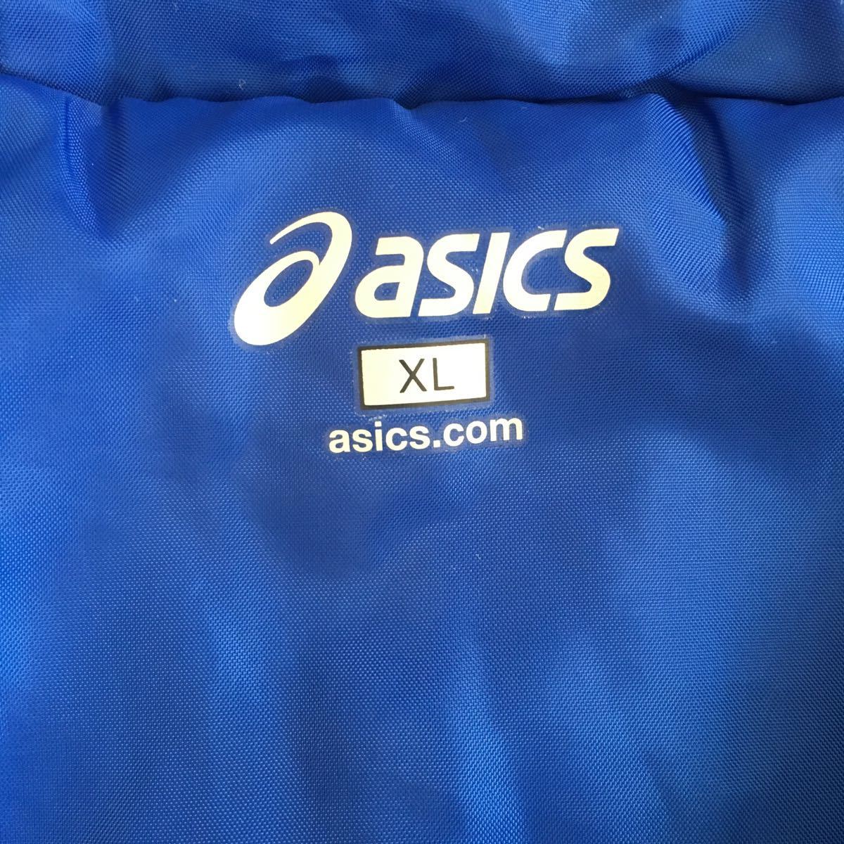  Asics half coat men's XL size bench coat sport . war cotton inside soft warm protection against cold soccer futsal land 