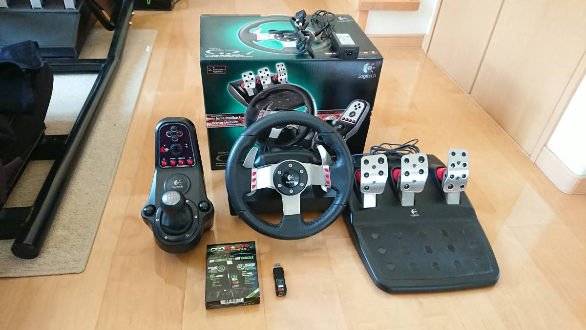 PS4+GTsport/GT7動作OK！】Logitech ロジテック ハンドルコントローラー G27 CronusMax Plus