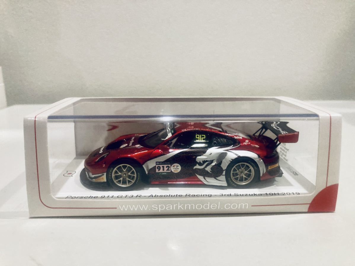 日本売り1/43 Spark ポルシェ 911 GT3 R #912 Absolute Racing 3rd BH Auction SMBC 鈴鹿 10H 2019 レーシングカー