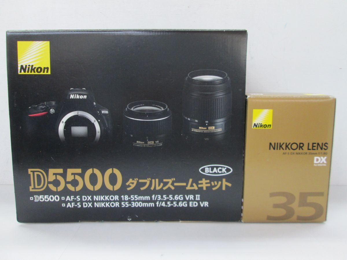 52 送100サ 0413&C01 Nikon ニコン D5500 ダブルズームキット 18-55mm 55-300mm＋35mmのレンズ付き 訳アリ ジャンク品_画像1