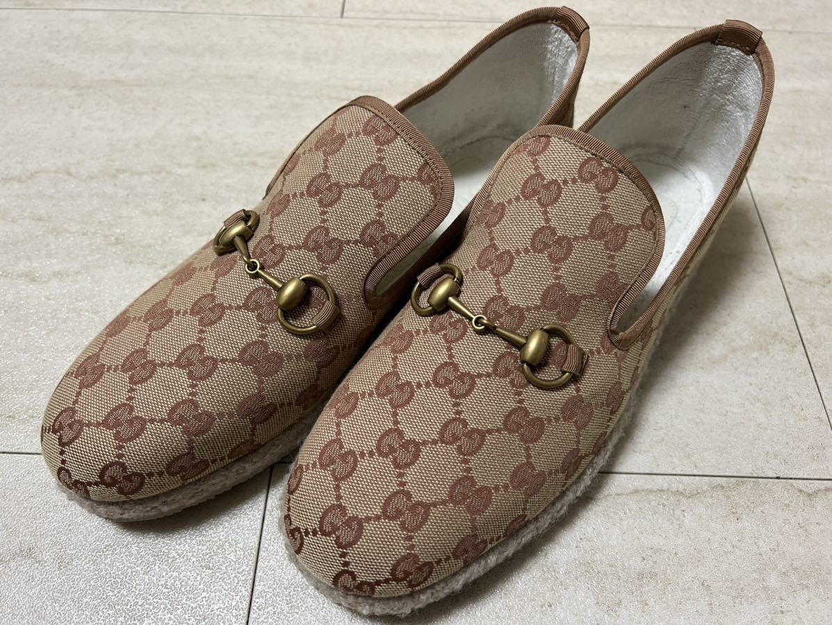 gucciメンズ靴 ローファー ロゴ 新品未使用サイズ7ハーフ 26〜26.5cm