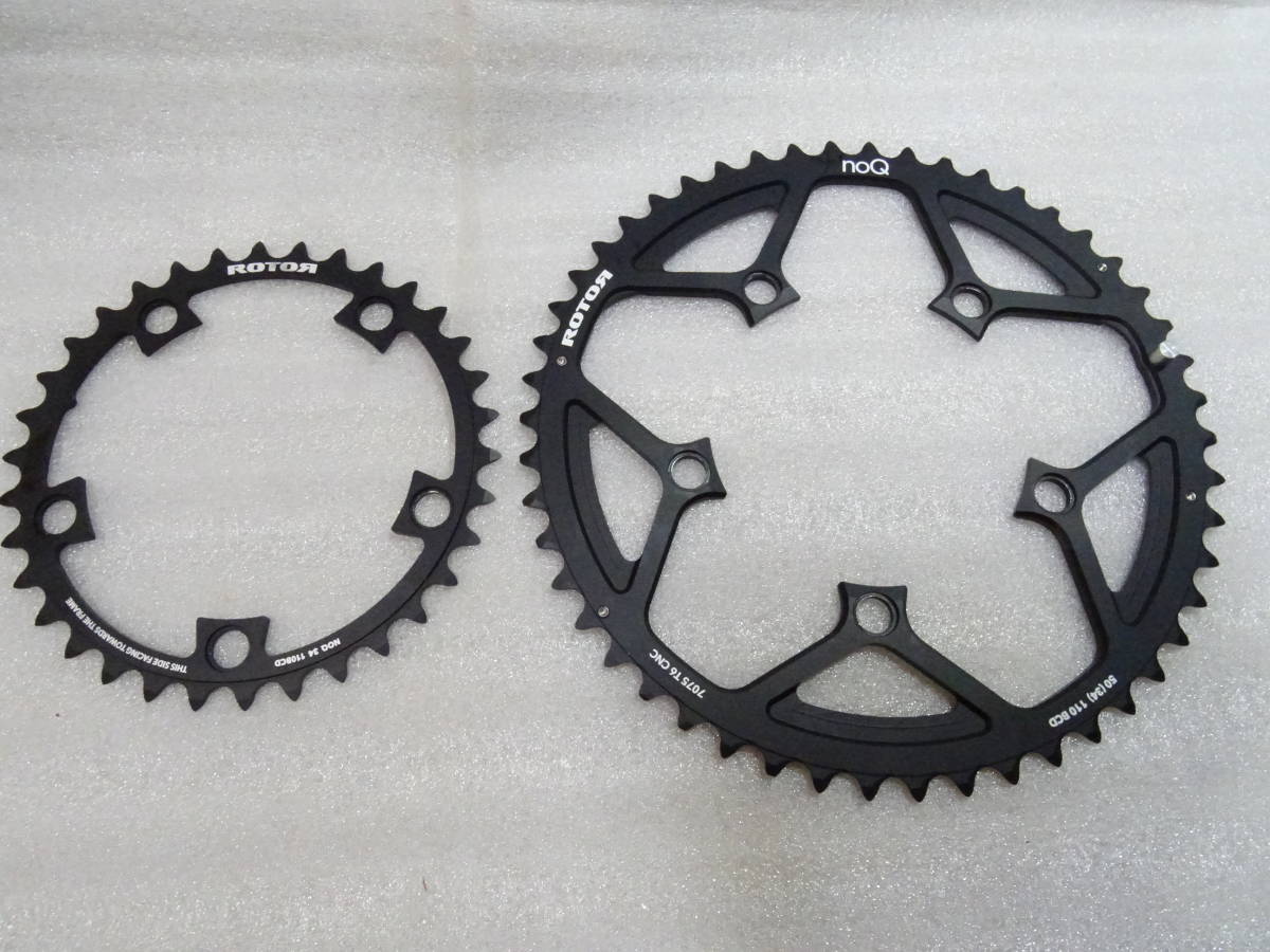 未使用品 ROTOR 50/34T noQ BCD110 5アーム 11速 ローター チェーン