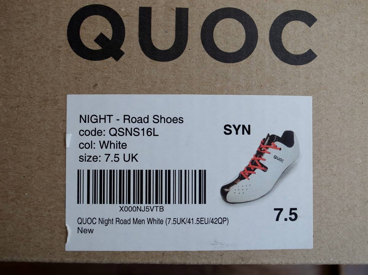 【未使用】QUOC　Night Lace-Up Road Shoes　EU41.5　(UK7.5) クオック ナイト ロードシューズ　白　SPDSL 参考：富士ヒル乗鞍ハルヒル_画像5