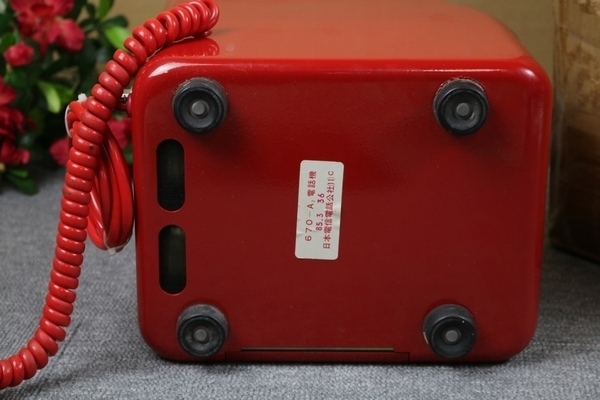 [ ultra rare ] box public telephone machine red color [ dead stock 670-A2] Showa era 60 year about Japan electro- confidence telephone . company NTT!! za1