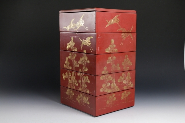 重箱 五段重 鶴蒔絵 木製漆器 tribrata-news.muna.sultra.polri.go.id