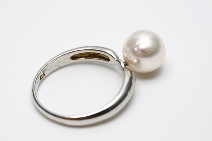 アコヤ真珠パールリング【指輪】　8.0-8.5mm　ホワイトピンクカラー　シルバー製リング枠_画像5