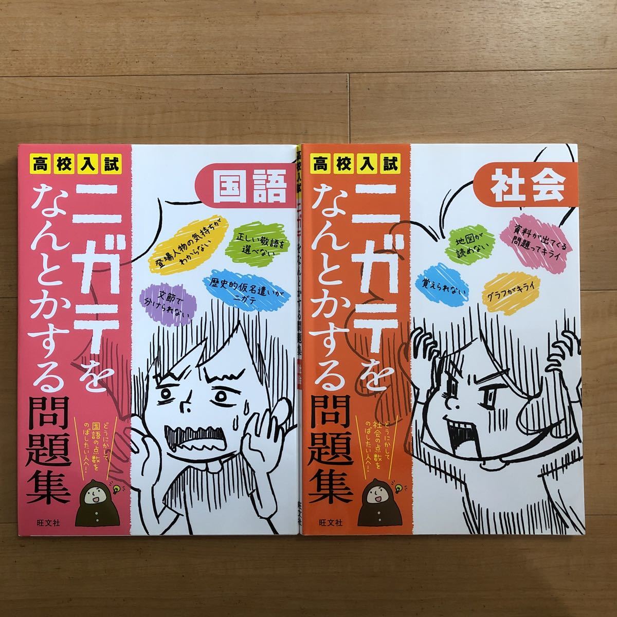 2冊セット　高校入試　ニガテをなんとかする問題集　国語&社会　旺文社_画像1