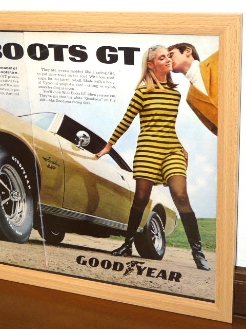 1968年 USA 60s 洋書雑誌広告 額装品 Goodyear グッドイヤー (A3size) / 検索用 AMC Javelin ジャベリン ガレージ 店舗 看板 ディスプレイ _画像3