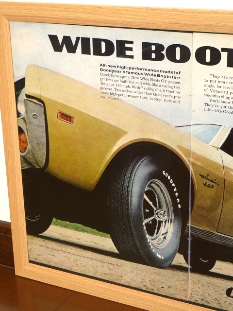 1968年 USA 60s 洋書雑誌広告 額装品 Goodyear グッドイヤー (A3size) / 検索用 AMC Javelin ジャベリン ガレージ 店舗 看板 ディスプレイ _画像2