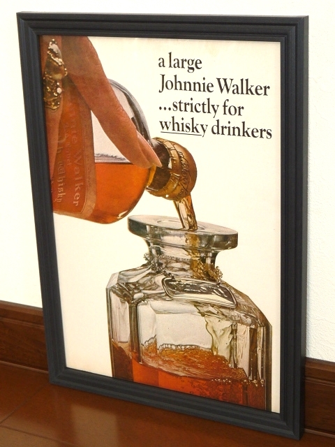 1968年 USA 洋書雑誌広告 額装品 Johnnie Walker Scotch Whisky ジョニーウォーカー (A4size) / 検索用 店舗 ガレージ ディスプレイ 看板_画像1