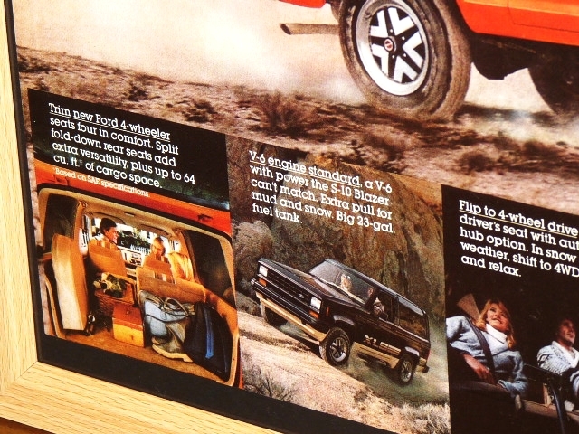 1983年 USA 80s 洋書雑誌広告 額装品 Ford BroncoⅡ フォード ブロンコ (A3size) / 検索用 ガレージ 店舗 看板 ディスプレイ サイン_画像4