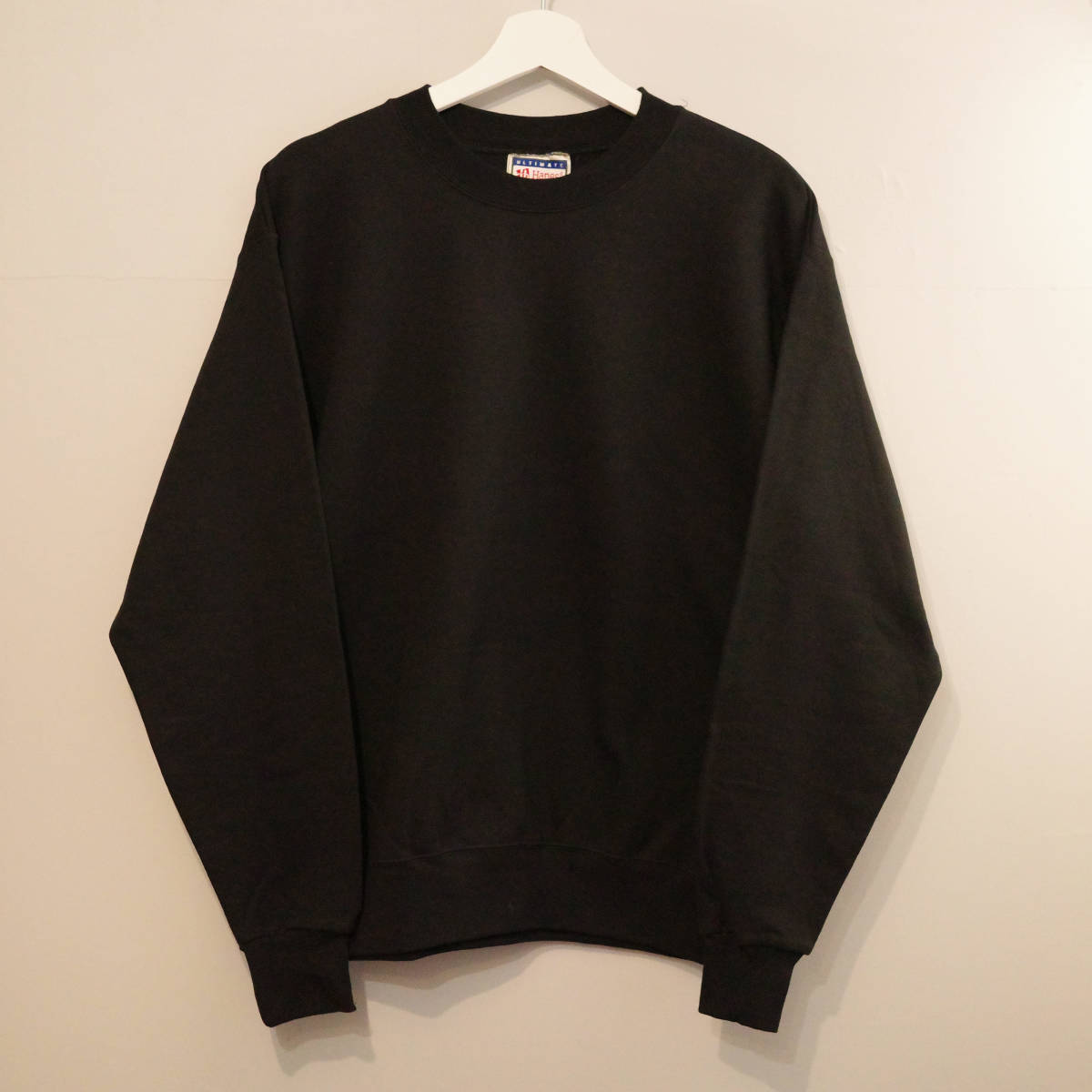 Dead stock Hanes solid sweat shirt black size:S(34-36) 90s vintage ヘインズ スウェット ②