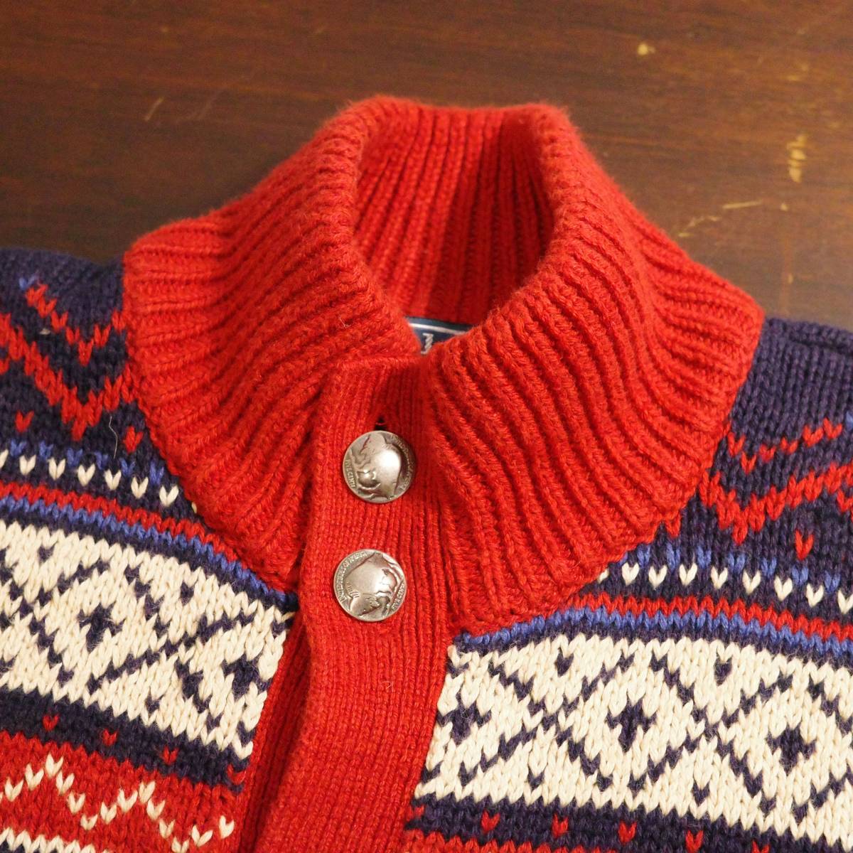 Polo by Ralph Lauren Concho knit cardigan size M ラルフローレン コンチョボタン コットンニット_画像3