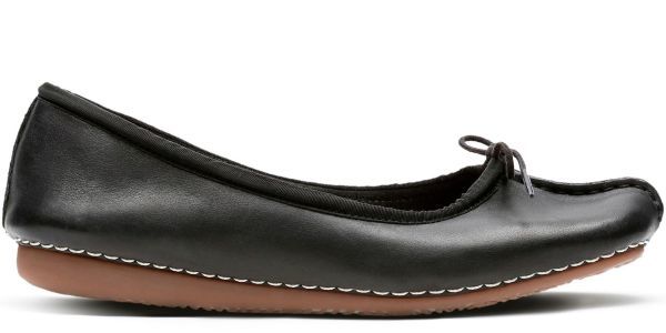 Clarks Clarks 25.5cm leather black black ballet pumps Flat Loafer moccasin slip-on shoes ribbon boots sandals RRR18