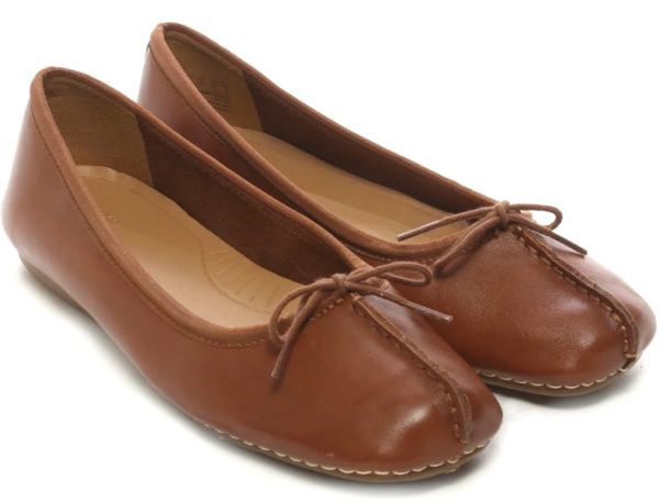 Clarks Clarks 27cm leather tongue Brown ballet pumps Flat Loafer moccasin slip-on shoes ribbon boots sandals RRR18