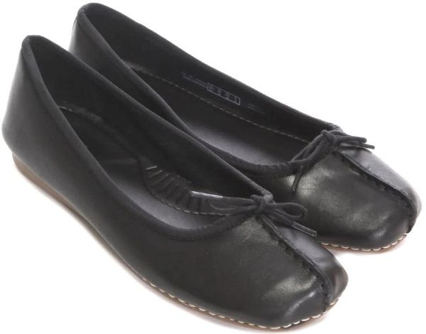 Clarks Clarks 25.5cm leather black black ballet pumps Flat Loafer moccasin slip-on shoes ribbon boots sandals RRR18