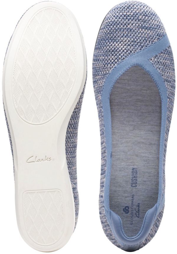 Clarks Clarks 27cm light weight ballet blue gray teki style pumps Flat Loafer slip-on shoes ribbon boots sandals RRR20