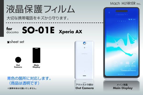 Xperia AX SO-01E液晶保護フィルム 3台分セット_画像1