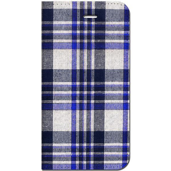 iPhone6 / iPhone6s notebook type case [ tartan check - blue ]