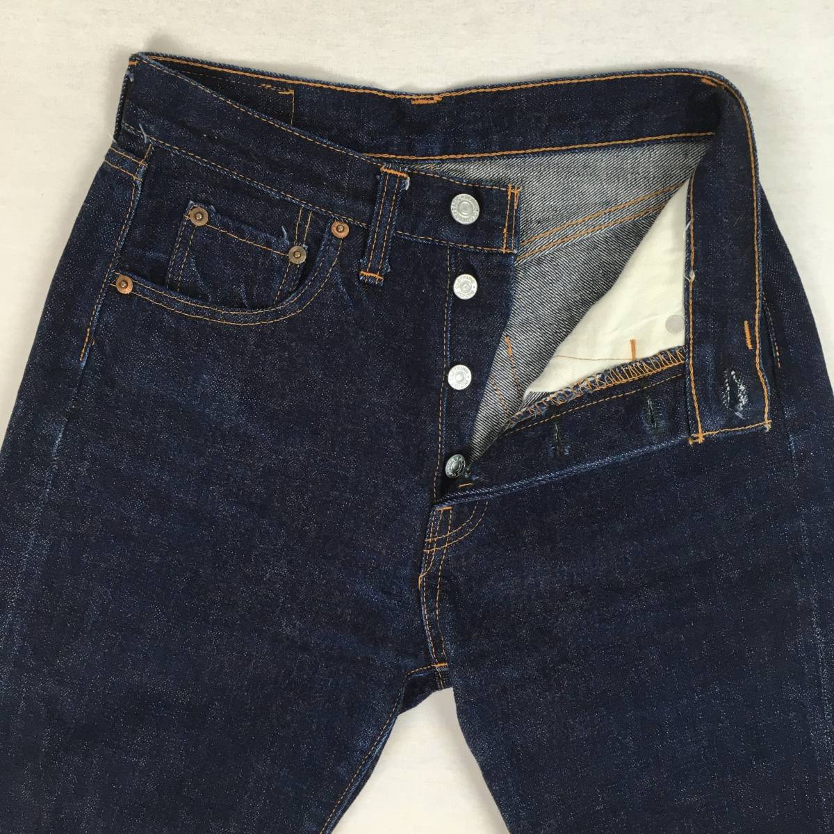 [ old ]DENIME Denime ORIZZONTIolizonti66 type made in Japan jeans W26 red tab cell bichi button fly paper patch lady's 