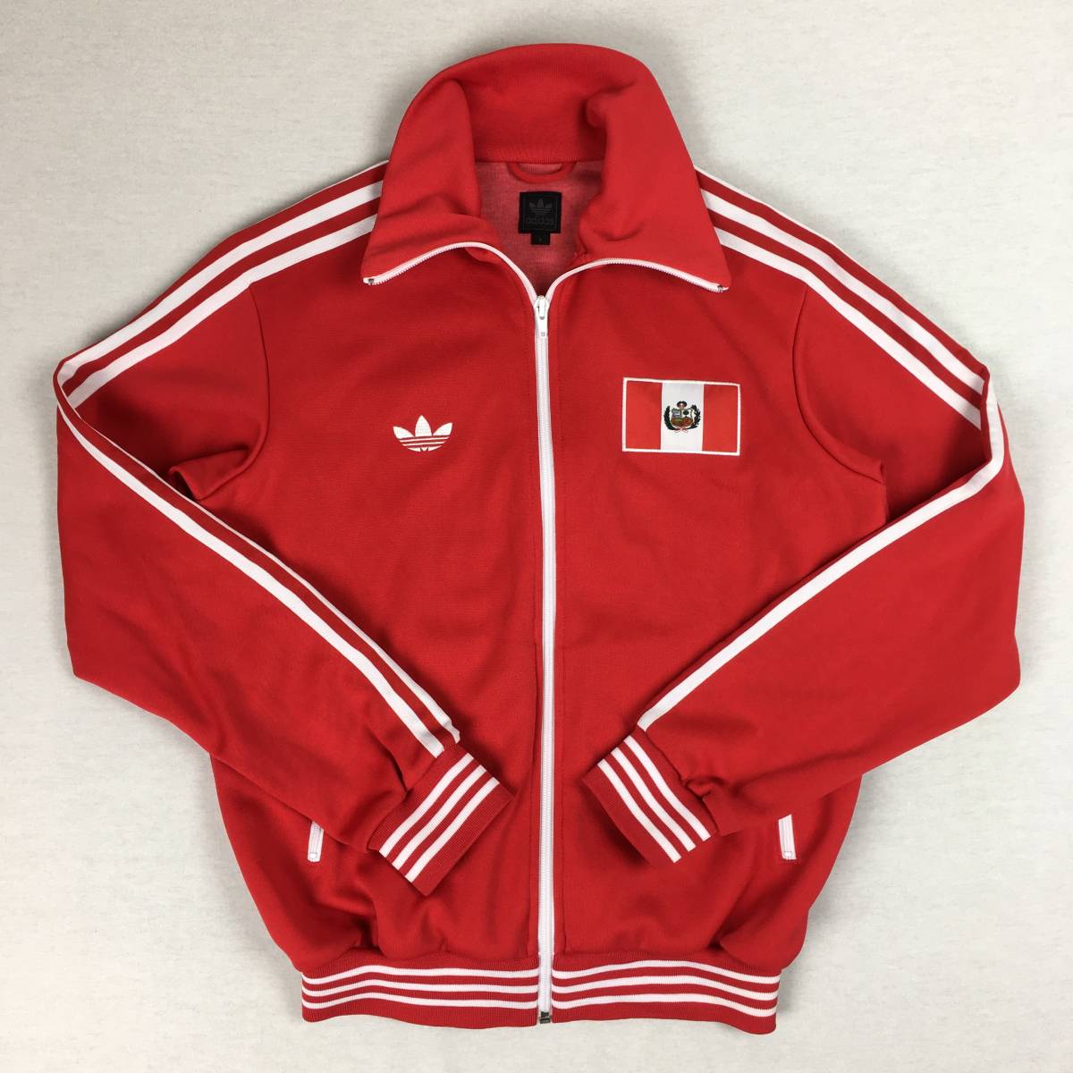 【美品】adidas Originals アディダス オリジナルス ペルー ジャージ トラックトップ レッド/ホワイト Sサイズ 三本線 トレフォイル 773432