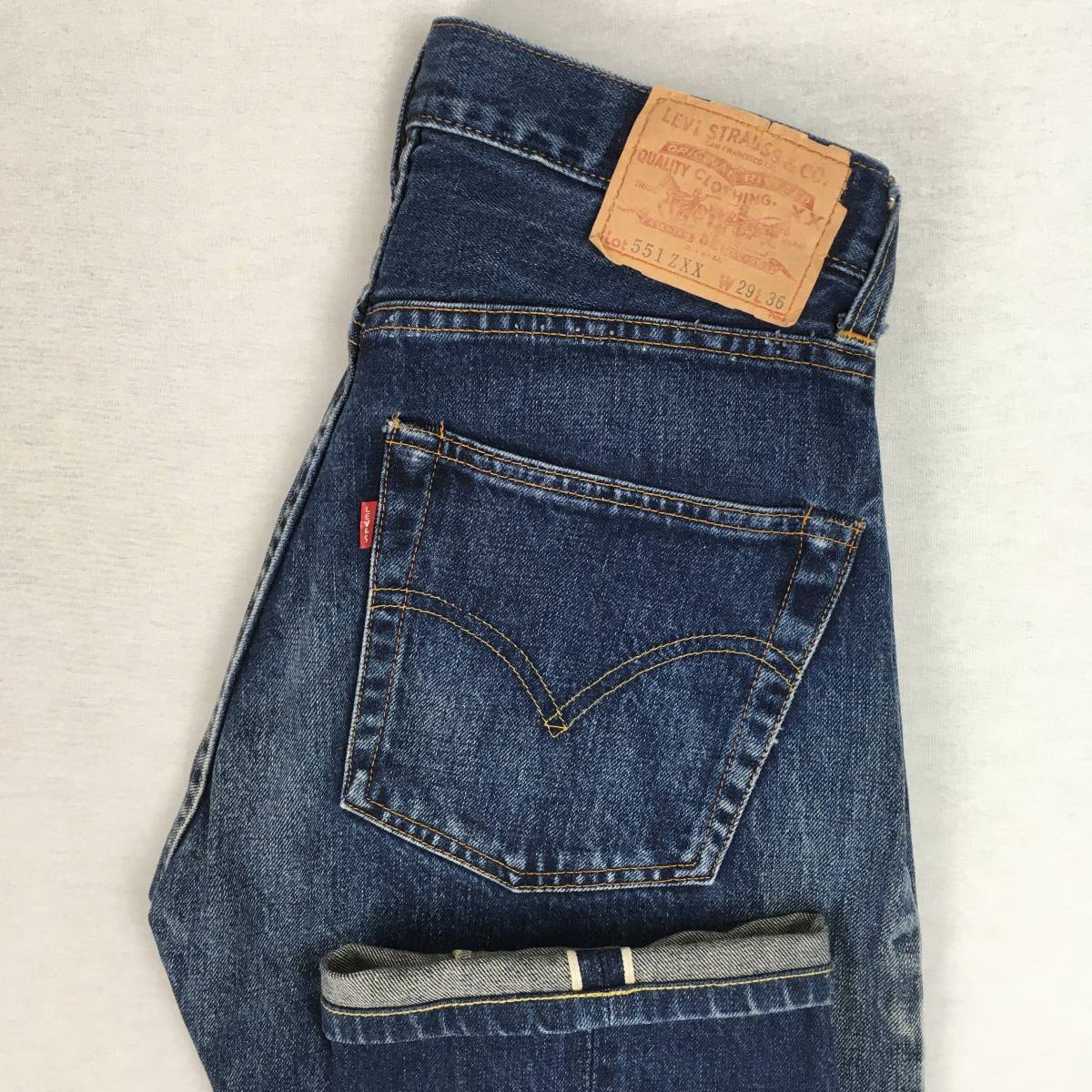 LEVI'S リーバイス 551zxx 551-0006 バレンシア工場製 刻印555 米国製 98年 ジーンズ W29 L36 隠しリベット 赤耳 セルビッチ ジップフライ