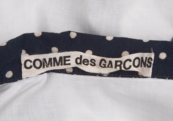 コムデギャルソンCOMME des GARCONS ドット切替フレンチスリーブシャツ 白M位 【レディース】_画像10