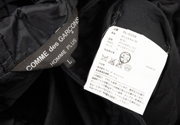 コムデギャルソン オムプリュスCOMME des GARCONS HOMME PLUS ダイヤキルティングダッフルコート 黒L 【メンズ】_画像10