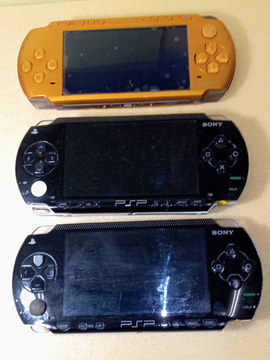 PSP PSP3000 1000×2 本体 まとめて 3台 ジャンク品 オレンジ ブラック 