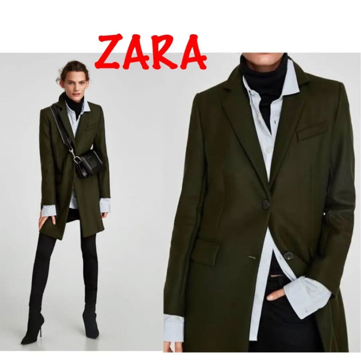 美品！Zara チェスターコート 4way coat カーキ L - アウター