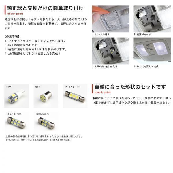 NCP80系 シエンタ LED ルームランプ 4点セット 室内灯 SIENTA トヨタ TOYOTA 車内灯 室内灯 ライト GRANDE アクセサリー カスタムパーツ_画像2