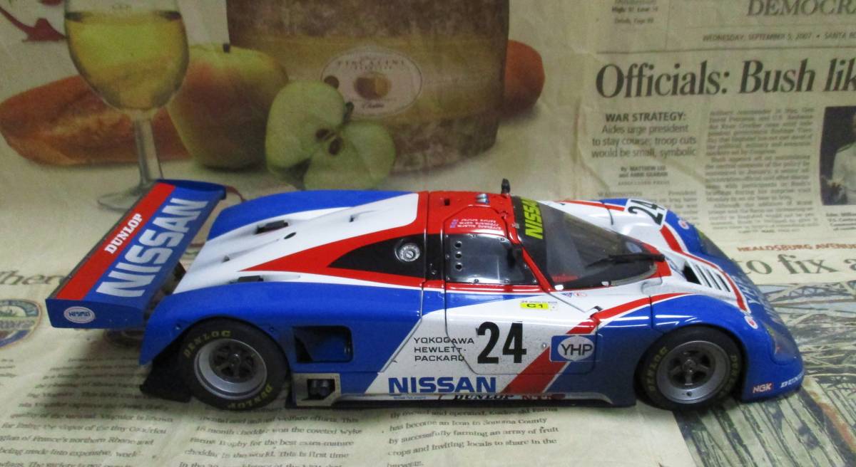 * super-rare * world 89 pcs *EXOTO*1/18*1989 Nissan R89C #24 - Finish Line 1989 Le Mans 24h* finish line 