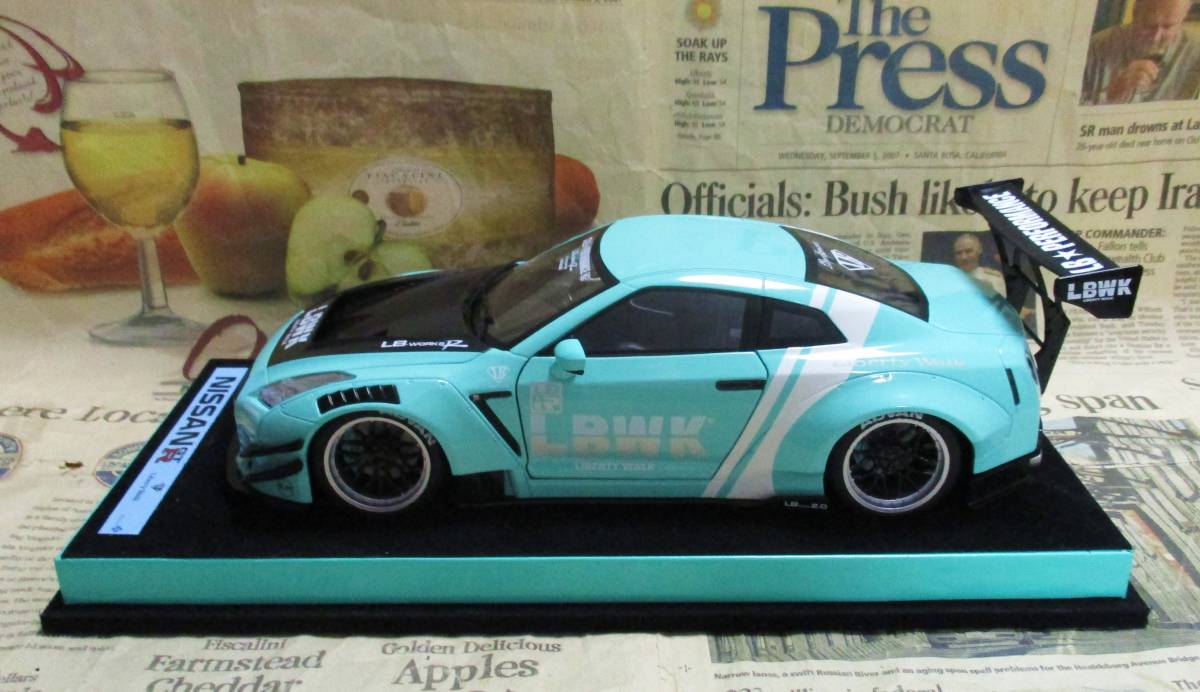 * out of print *Solido/Autobarn*1/18*Nissan GT-R (R35) Liberty Walk LB Works mint green * Nissan * custom specification ≠BBR
