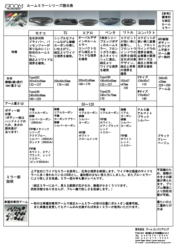 リトルミラーレッド車種別専用アーム付★ZOOMズームエンジニアリング製_画像3