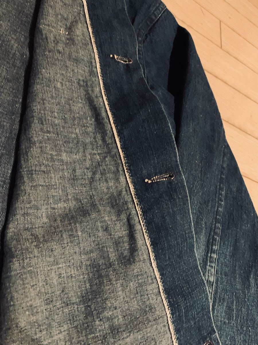 濃紺 希少 40s プリズナー デニム カバーオール (検 30s 50s 60s Levi’s 506 507 557 501XX 大戦 ヴィンテージ チェンジボタン)