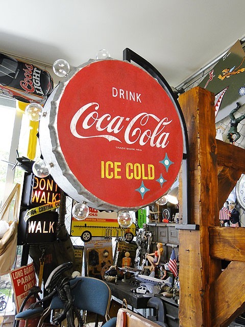 全国送料無料】コカ・コーラ ボトルキャップのダブルサイドLEDサイン  アメリカン雑貨 アメリカ雑貨 coke
