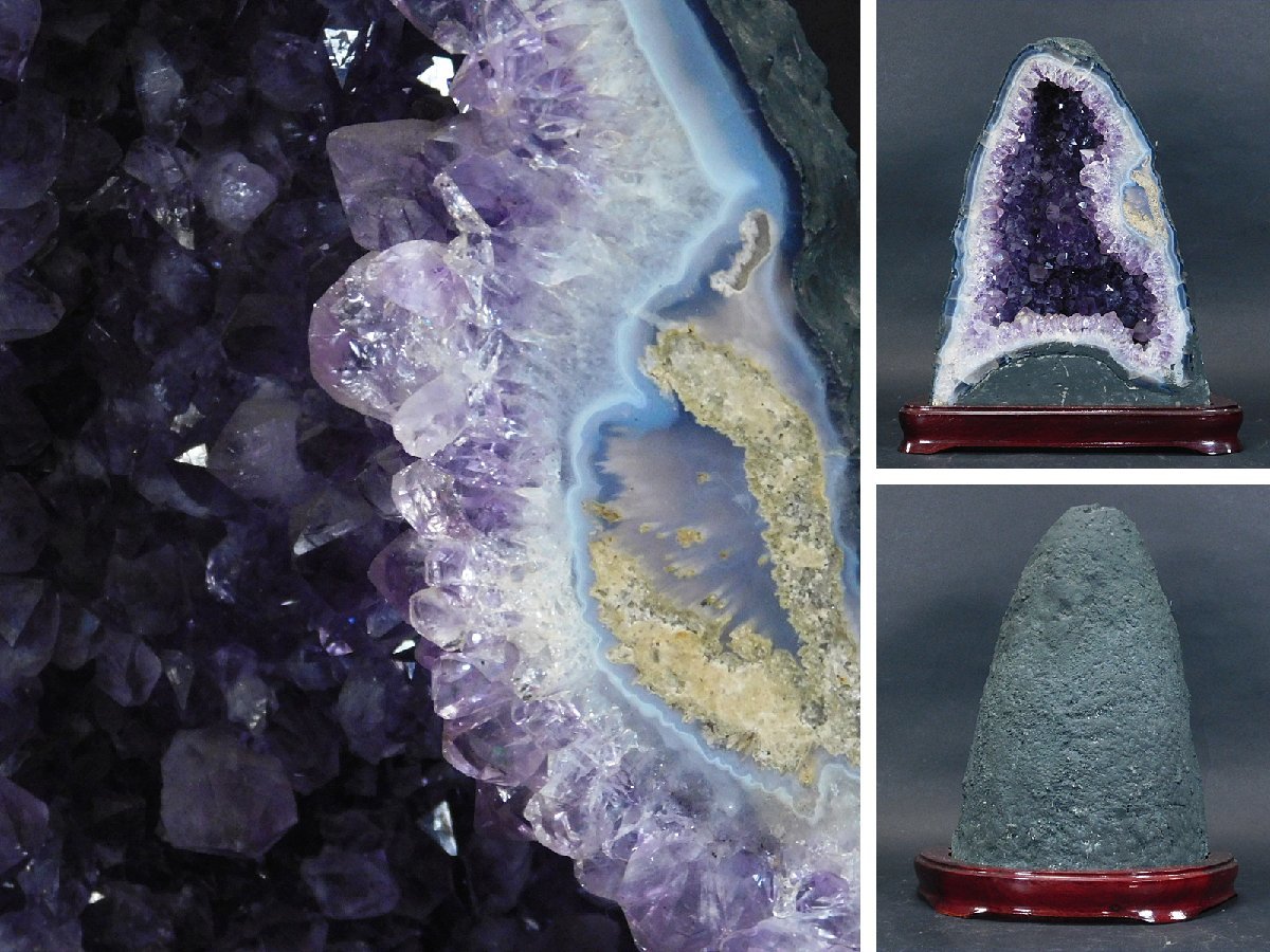 アメジストドーム 紫水晶 原石 天然石 鑑賞石 置物 重量6.7kg 高さ30.2cm コレクター放出品 ② AC22041708