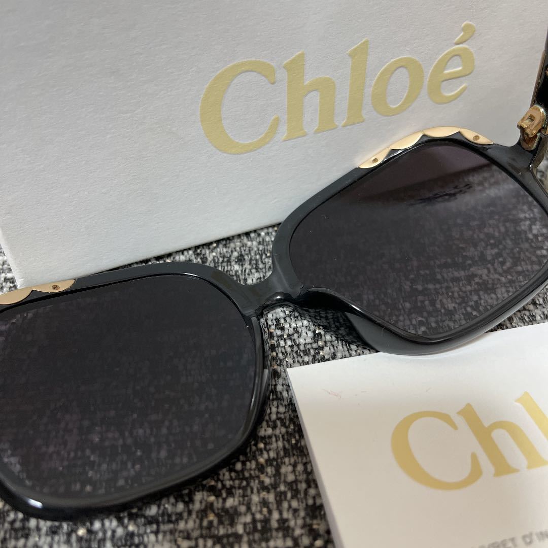本物 クロエ Chloe 美品 サングラス 黒 デカサン フレーム 本物 クロエ Chloe 美品 サングラス 黒 デカサン フレーム