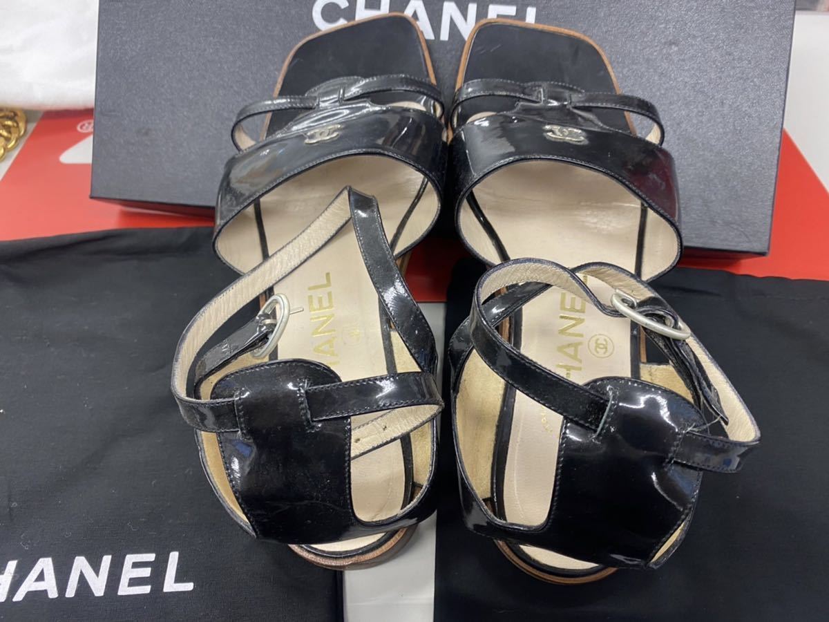 1円〜 希少 CHANEL シャネル サンダル 靴 ココマーク サイズ36 1/2