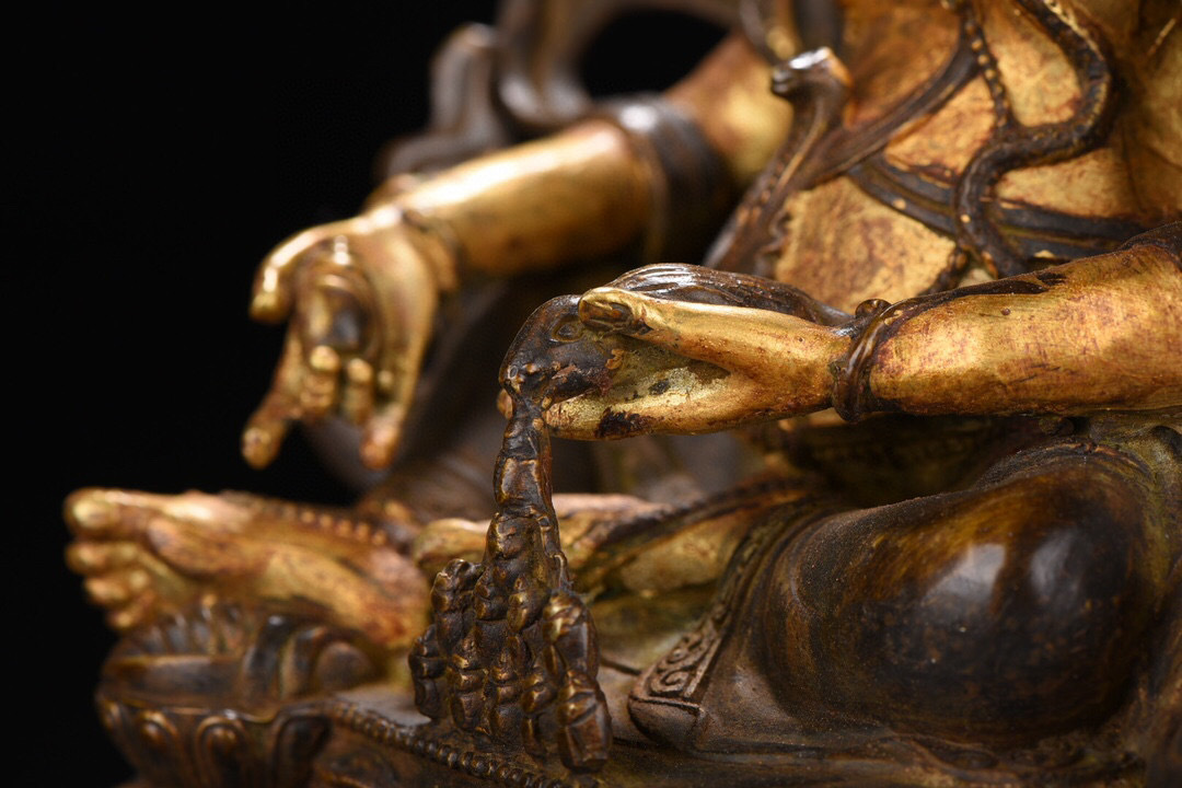 骨董収蔵 銅製 塗金 黄財神仏像 物品 古美術品 稀少珍蔵品0414107(仏像 