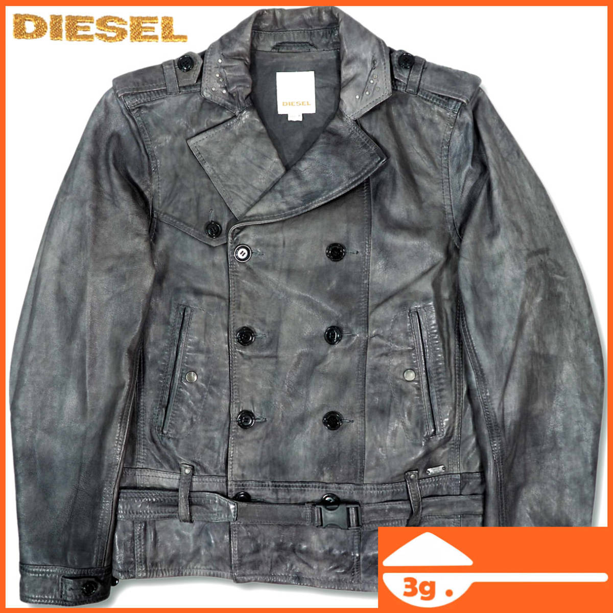 限定価格セール！】 羊革 ディーゼル レザーピーコート 即決☆DIESEL