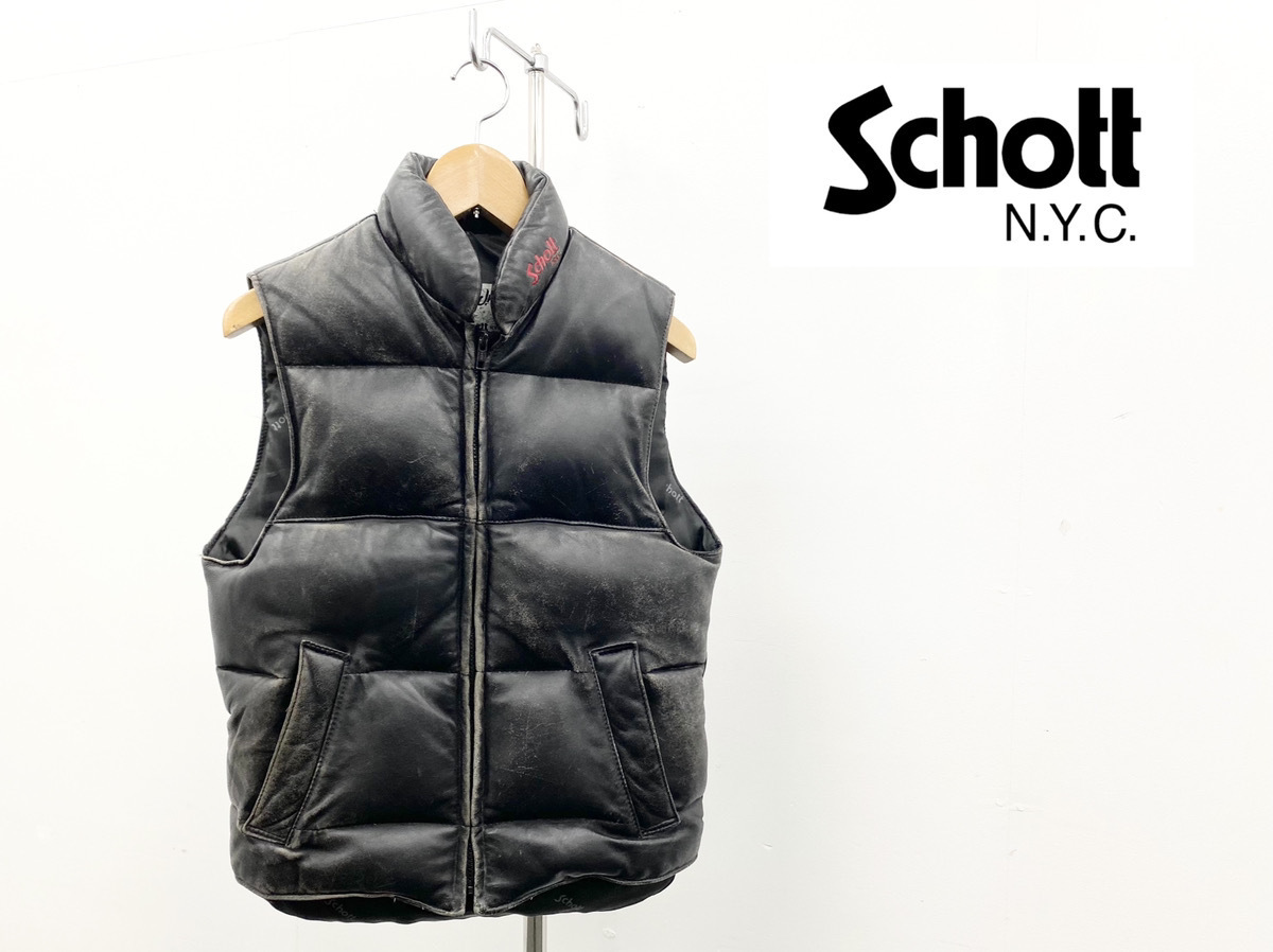 のサイズ 激レア ショット アメリカ製 SCHOTT ダウンベスト リップス