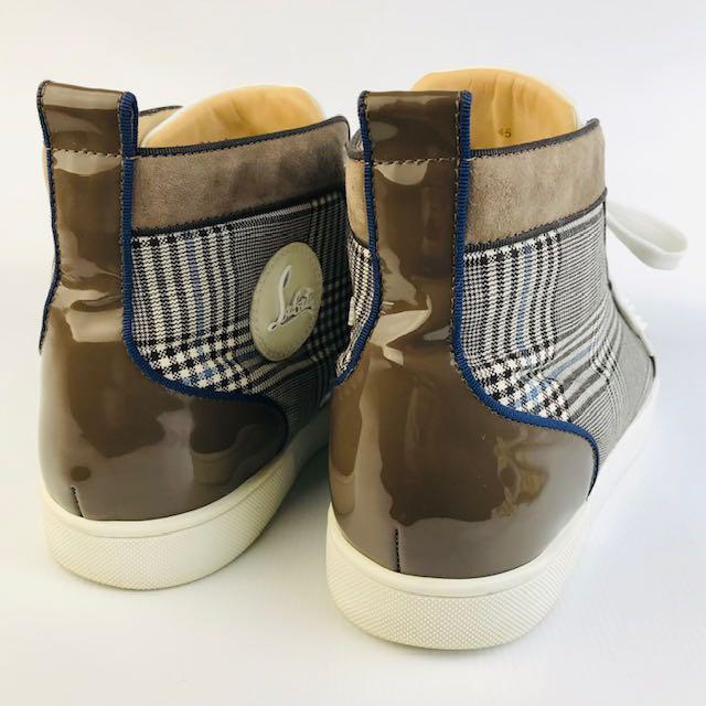 美品!【クリスチャン ルブタン レザー切替し スパイクスタッズ