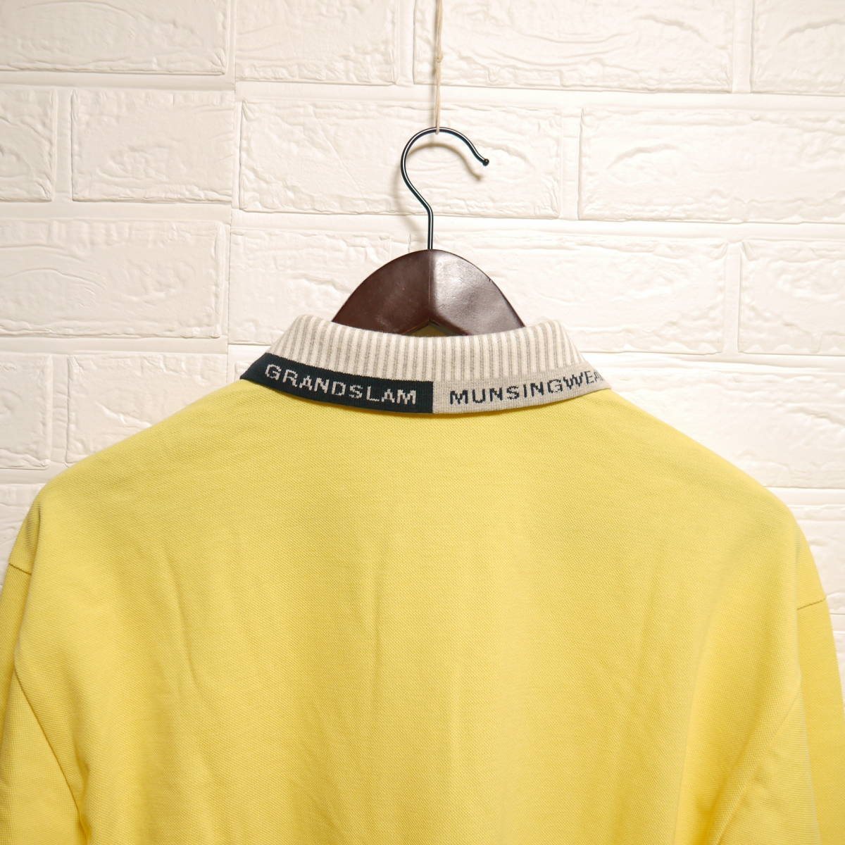 F23 □ Munsingwear Grand-Slam □ マンシングウェア グランドスラム　ポロシャツ　黄　中古　サイズＭＡ_画像8