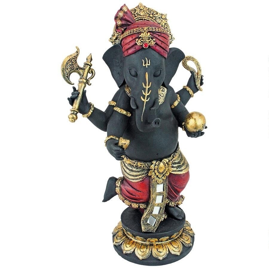 立っている守護神・ガネーシャ象神(夢をかなえるゾウ) アブハン・ヒンドゥー教 彫像 彫刻/ 財宝神 富貴神 厄災除け 魔除け 縁起物（輸入品