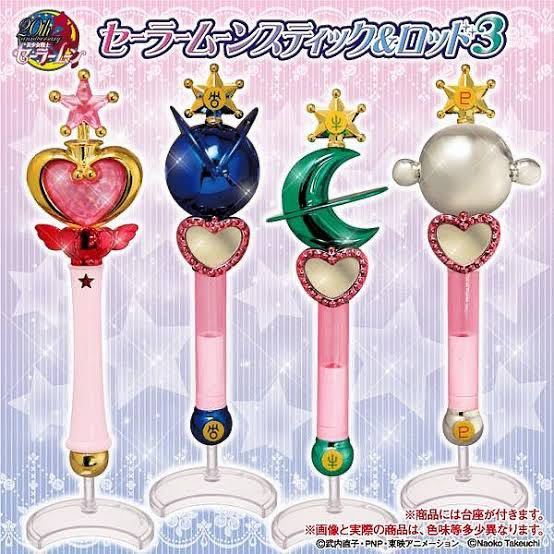  Sailor Moon stick & rod 3 all 4 kind pink moon stick metamorphosis lip rod sailor ulans Neptune Pluto 