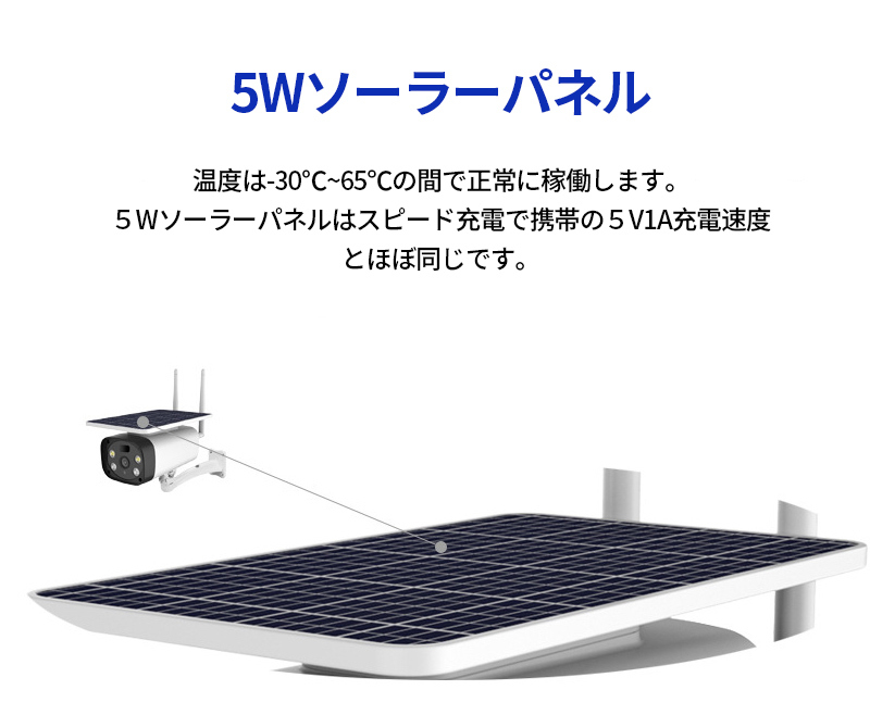 G02【完全無線・太陽光給電】電池式4枚10400mAh 防犯カメラWiFi 屋外